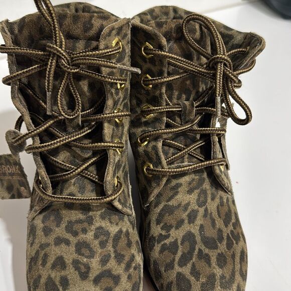 Bronx Leopard Print Combat Boots EUC - Picture 5 of 6